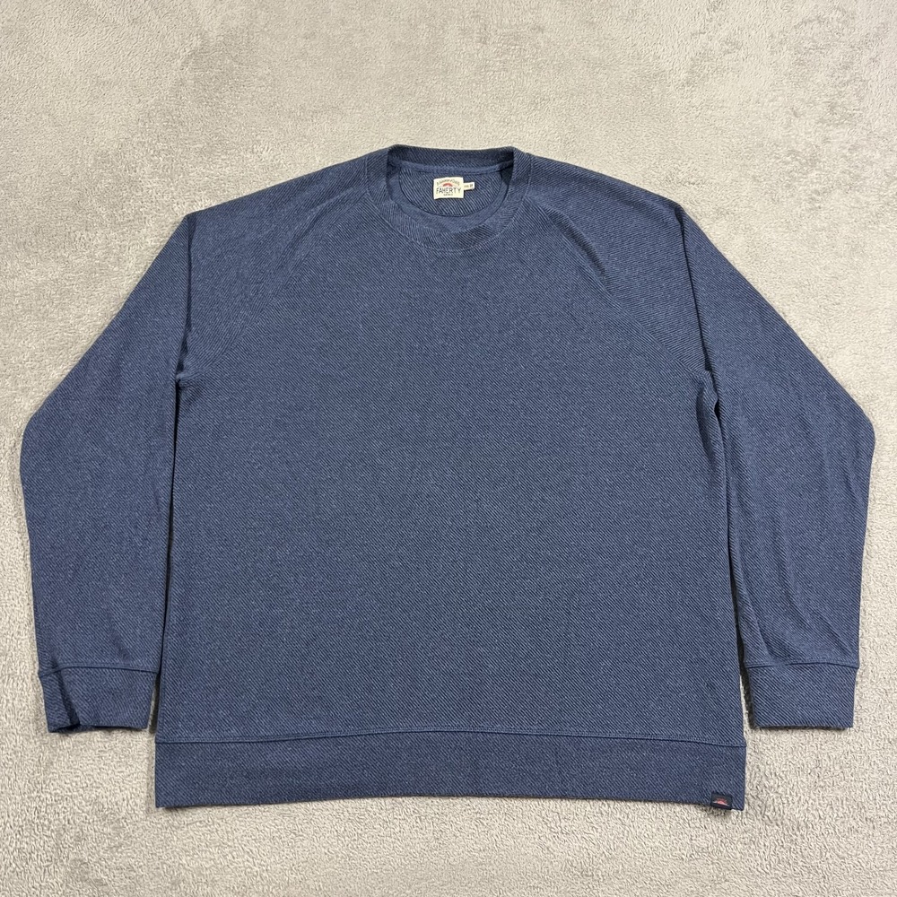Faherty Legend Sweater Crew Mens 2XL Blue Stretch